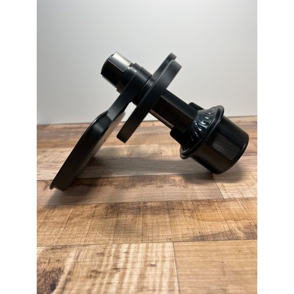 Black Plastic Adjustable Dual Cup Holder & Tray For Car Consoles - Picture 3 of 3